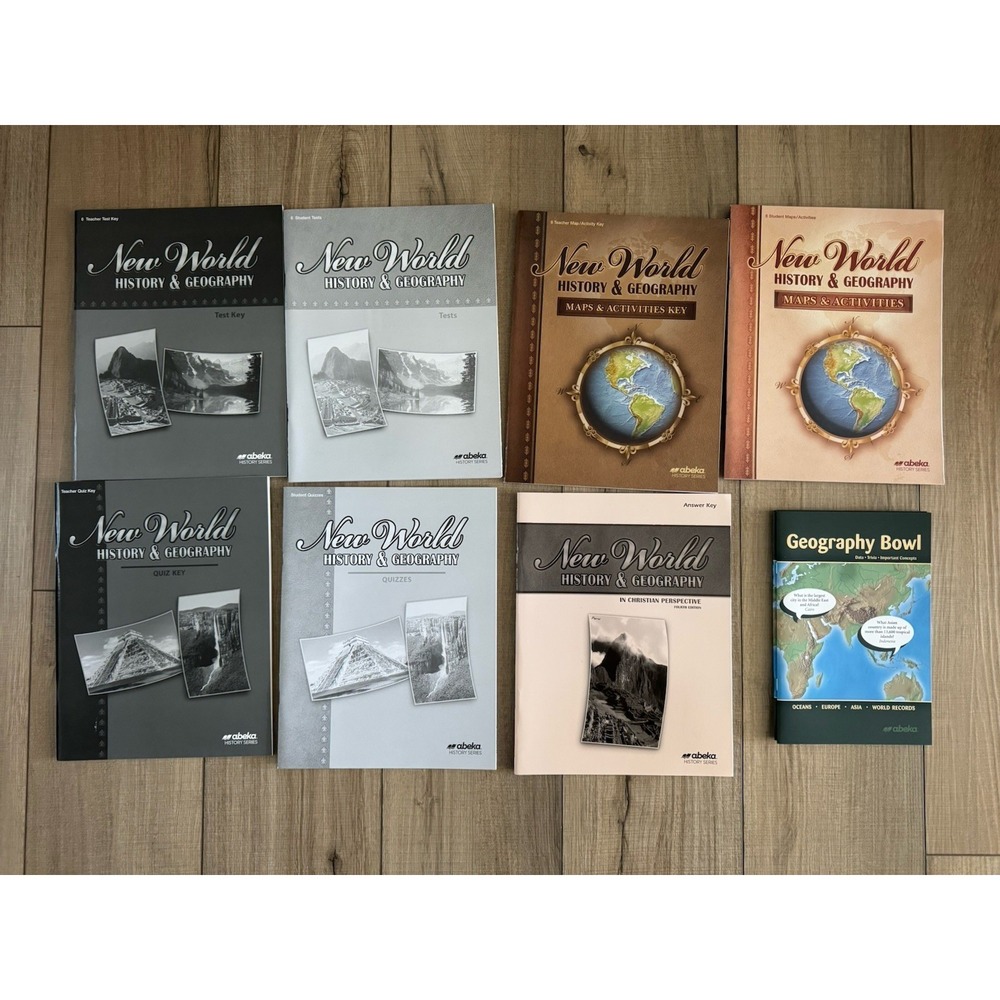 New‎ World History and geography 6th grade A beka book Lot Set 6 Workbooks Keys